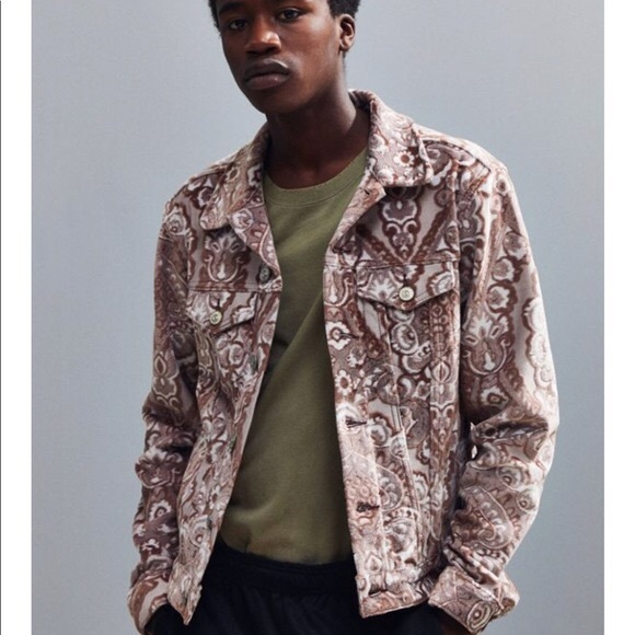 Bdg Mens Tapestry Velvet Trucker Jacket 